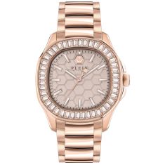 Philipp Plein Spectre Lady Crystal Bezel and Ion-Plated Rose Gold Bracelet Watch | 38mm x 45mm | PWTAA0723