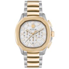 Philipp Plein Spectre Chrono Silver-Tone Dial and Two-Tone Bracelet Watch | 44mm | PWSAA0423