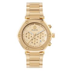 Philipp Plein The Hexagon Chrono Ion-Plated Yellow Gold Bracelet Watch | 42mm | PWZBA0523