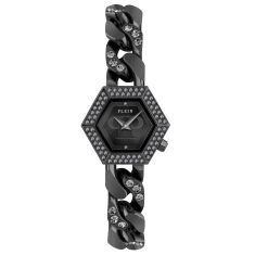 Philipp Plein The Hexagon Groumette Black Ion-Plated Bracelet Watch 28mm - PWWBA0423