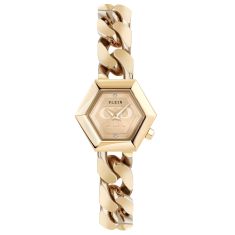 Philipp Plein The Hexagon Groumette Crystal Accent and Ion-Plated Yellow Gold Bracelet Watch 28mm - PWWBA0323