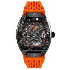 Philipp Plein The Skeleton Sport Master Orange Silicone Strap Watch | 44mmx56.2mm | PWBAA1222