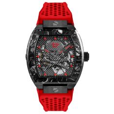 Philipp Plein The Skeleton Sport Master Red Silicone Strap Watch | 44mmx56.2mm | PWBAA0722