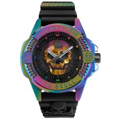 Philipp Plein The Skull Rainbow Black Silicone Strap Watch | 44mm | PWAAA2123