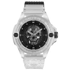 Philipp Plein The Skull Synthetic Transparent Silicone Strap Watch | 45mm | PWWAA0423