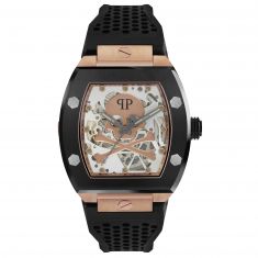 Philipp Plein The Skeleton Black Silicone Strap Watch | 44mm | PWBAA0121