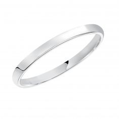 Plain Low Dome White Gold Wedding Band |  2.5mm | REEDS Priority
