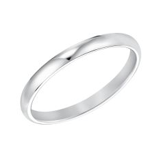 Plain Low Dome White Gold Comfort Fit Band | 2mm | REEDS Priority