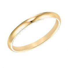 Plain Low Dome Yellow Gold Comfort Fit Band | 2mm | REEDS Priority