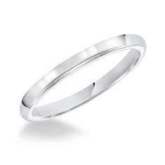 Plain High Dome White Gold Comfort Fit Band | 3mm | REEDS Priority