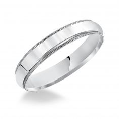 Milgrain Low Dome White Gold Comfort Fit Band | 3mm | REEDS Priority