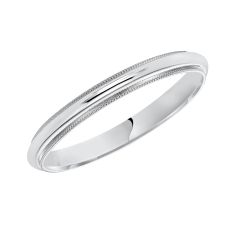 Milgrain Low Dome White Gold Band | 3mm | REEDS Priority