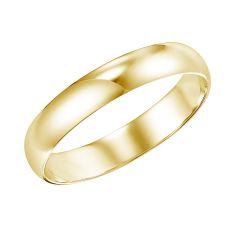 Plain Low Dome Yellow Gold Band | 4mm | REEDS Priority