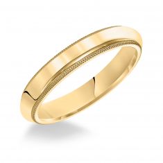 Milgrain High Dome Yellow Gold Comfort Fit Band | 5mm | REEDS Priority