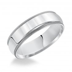 Milgrain Low Dome White Gold Comfort Fit Band | 5mm | REEDS Priority
