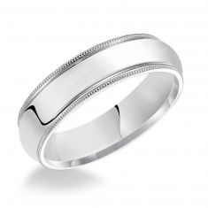 Milgrain High Dome White Gold Comfort Fit Band | 6mm | REEDS Priority