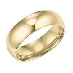 Plain Low Dome Yellow Gold Comfort Fit Band | 7mm | REEDS Priority