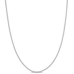 Platinum Curb Link Chain Necklace 0.8mm - 16 Inches