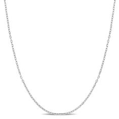 Platinum Diamond-Cut Cable Chain Necklace | 18 Inches