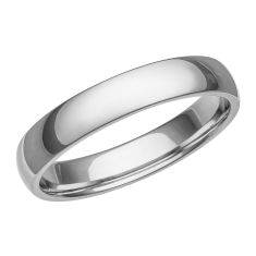 Platinum Low Dome Comfort Fit Wedding Band 4mm