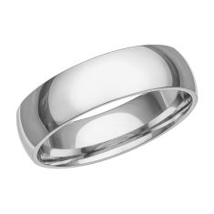 Platinum Low Dome Comfort Fit Wedding Band 6mm