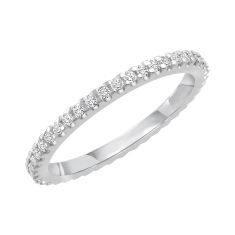 image of Platinum Prong Set Round Diamond Eternity Band 1/3ctw with sku:JM1750-PL