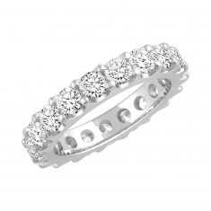 Platinum Prong Set Round Diamond Eternity Band 3ctw
