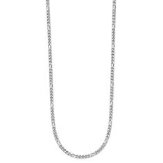 Platinum Semi-Solid Figaro Chain Necklace | 2.5mm