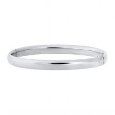 Polished Sterling Silver Bangle Bracelet | 6mm