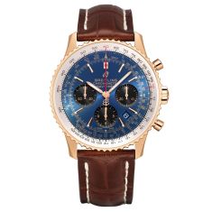 Previously Owned Breitling Navitimer B01 Chronograph 43 Red Gold Brown Leather Strap Watch | 43mm | RB0121211C1P2