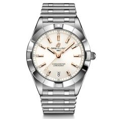 Previously Owned Ladies' Breitling Chronomat 32 White and Diamond Dial Stainless Steel Watch | 32mm | A77310101A3A1