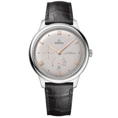 Previously Owned OMEGA De Ville Prestige Power Reserve Grey Dial Grey Leather Strap Watch 41mm - O43413412106001