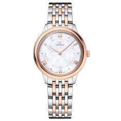 Previously Owned OMEGA De Ville Prestige Quartz Mother-of-Pearl Dial Steel and Sedna Gold Watch | 30mm | O43420306005001