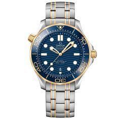 Previously Owned OMEGA Seamaster Diver 300M Co-Axial Master Chronometer Blue Dial Yellow Gold and Steel Bracelet Watch 42mm - O21020422003001