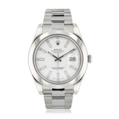 Previously Owned Rolex Oyster Perpetual Datejust II White Dial Stainless Steel Watch | 41mm | 116300B7