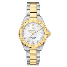 Previously Owned TAG Heuer AQUARACER Quartz Mother-of-Pearl Dial Two-Tone Watch 32mm - WBD1322.BB0320