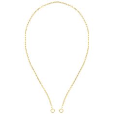 Yellow Gold Hollow Split Paperclip Push Lock Chain | 3.9mm | 20 Inches