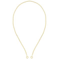 Yellow Gold Hollow Split Paperclip Push Lock Chain | 3.9mm | 20 Inches