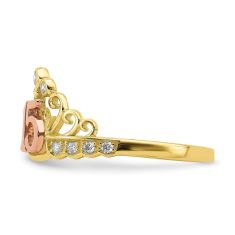 Quinceanera Princess Two-Tone Gold Tiara Ring