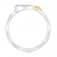 Radiant Universe Celestial Diamond Moon Star Two-Tone Ring 1/20ctw