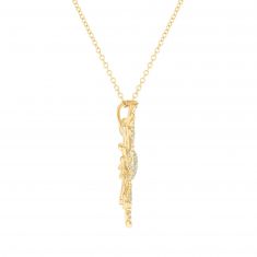 Radiant Universe Celestial Diamond Sun Yellow Gold Pendant Necklace 3/8ctw
