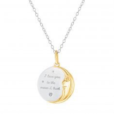 Radiant Universe Celestial I Love You To The Moon Pendant Necklace