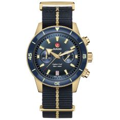 Rado Captain Cook Automatic Chronograph Blue Dial Fabric Strap Watch | 43mm | R32146208