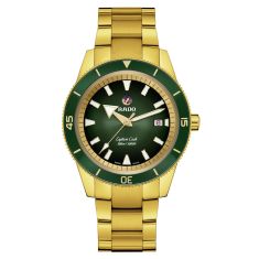 Rado Captain Cook Automatic Green Dial Gold-Tone Stainless Steel Bracelet Watch 42mm - R32136323