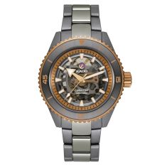 Rado Captain Cook High-Tech Ceramic Skeleton Dark Grey Plasma and Titanium Bracelet Watch | 43mm | R32148162