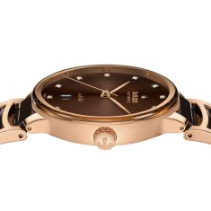 Rado Centrix Automatic Diamonds Brown Dial Rose Gold-Tone and Ceramic Watch 39.5mm - R30017732