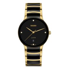 Rado Centrix Diamond Accent Black Dial Two-Tone Ceramic and Stainless Steel Bracelet 30.5mm - R30022712