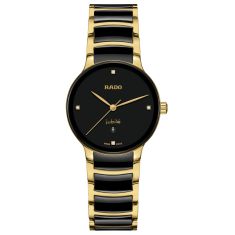 Rado Centrix Diamonds Gold PVD and Black High-Tech Ceramic Bracelet Watch - 30.5mm - R30025712