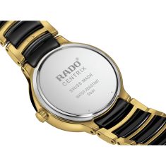 Rado Centrix Diamonds Quartz Black Dial Gold-Tone and Ceramic Watch 30.5mm - R30025742