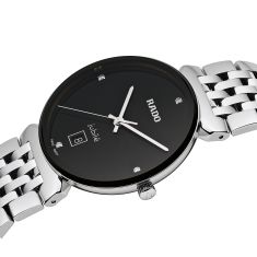 Rado Florence Classic Diamonds Black Dial and Stainless Steel Bracelet Watch | 38mm | R48912713